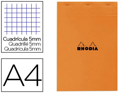 RHODIA - Bloc-notes A4 80 feuilles détachables
