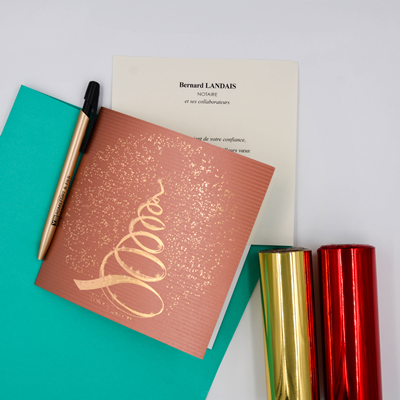 Carte de voeux Sapin ruban