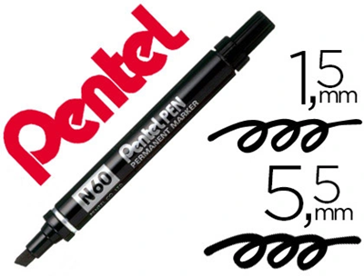 PENTEL - Marqueur permanent n60 noir - M11619
