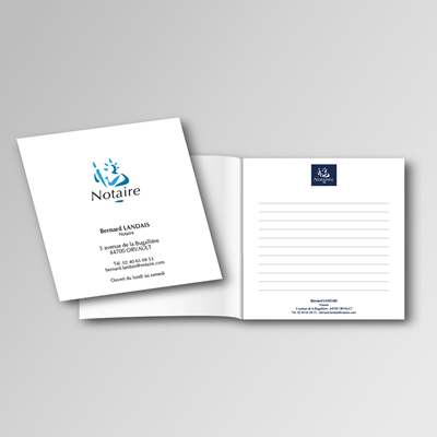 Bloc-notes carré avec couverture