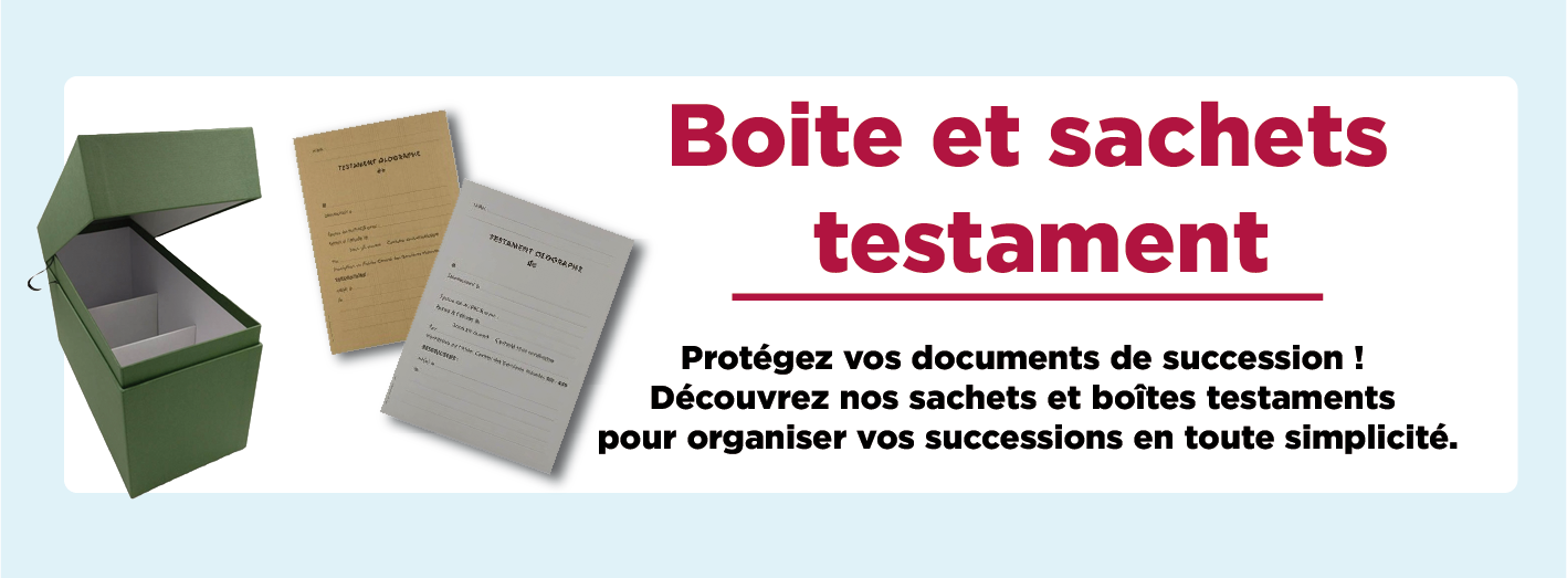 Boite et sachets testament